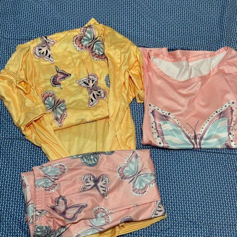 Colorful Butterfly Pajamas for Women, Loungewear Nightwear