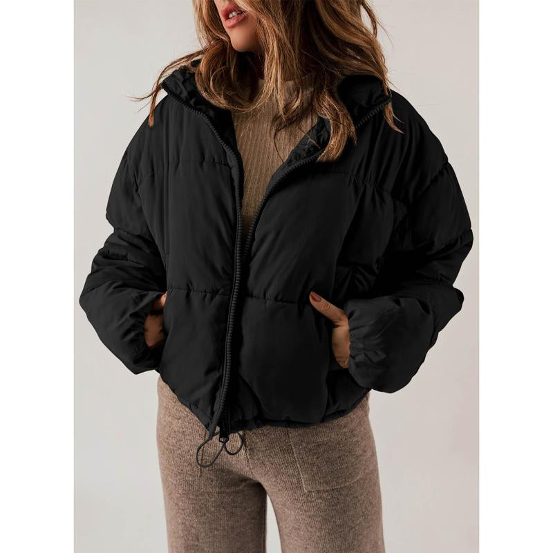 Dokotoo Womens Winter Quilted Jackets Long Sleeve Full Zip Puffer Jacket Coats with Pockets
