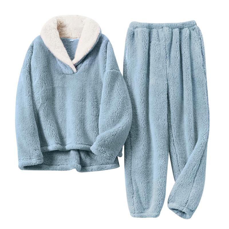 Arssm Women' S Fluffy Pajamas Set Fleece Pullover Pants Loose Plush Sleepwear 2 Piece Pjs Set Warm Loungewear Fuzzy Outfit Long Sleeve Pajama Sets Women