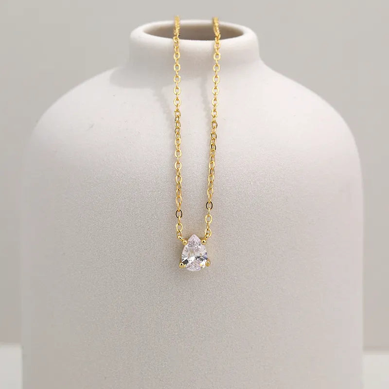 Emerald Water Drop Pendant Necklace