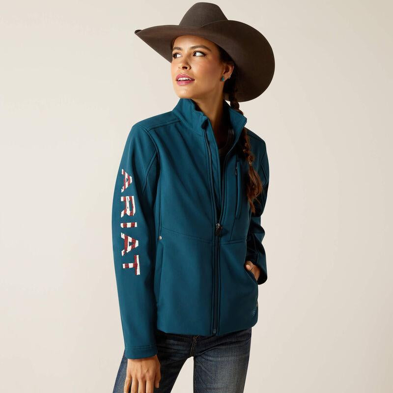 Ariat Womens Team Patriot S Outerwear Oftshell Jacket / REFLECTING POND Womenswear Coats