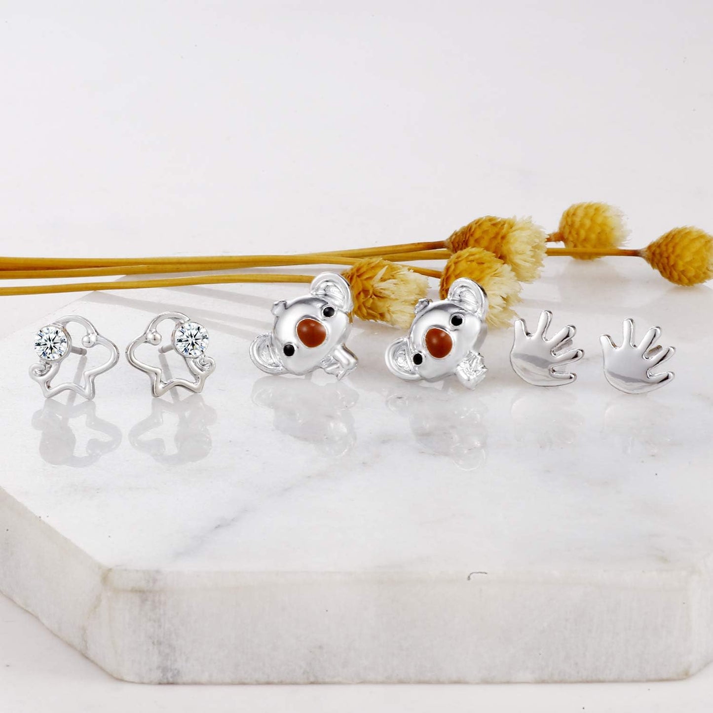 30 Assorted Stainless Steel Stud Earrings for Teen Girls - Hypoallergenic Fairy Earrings with Faux Pearls & Pink CZ Cats