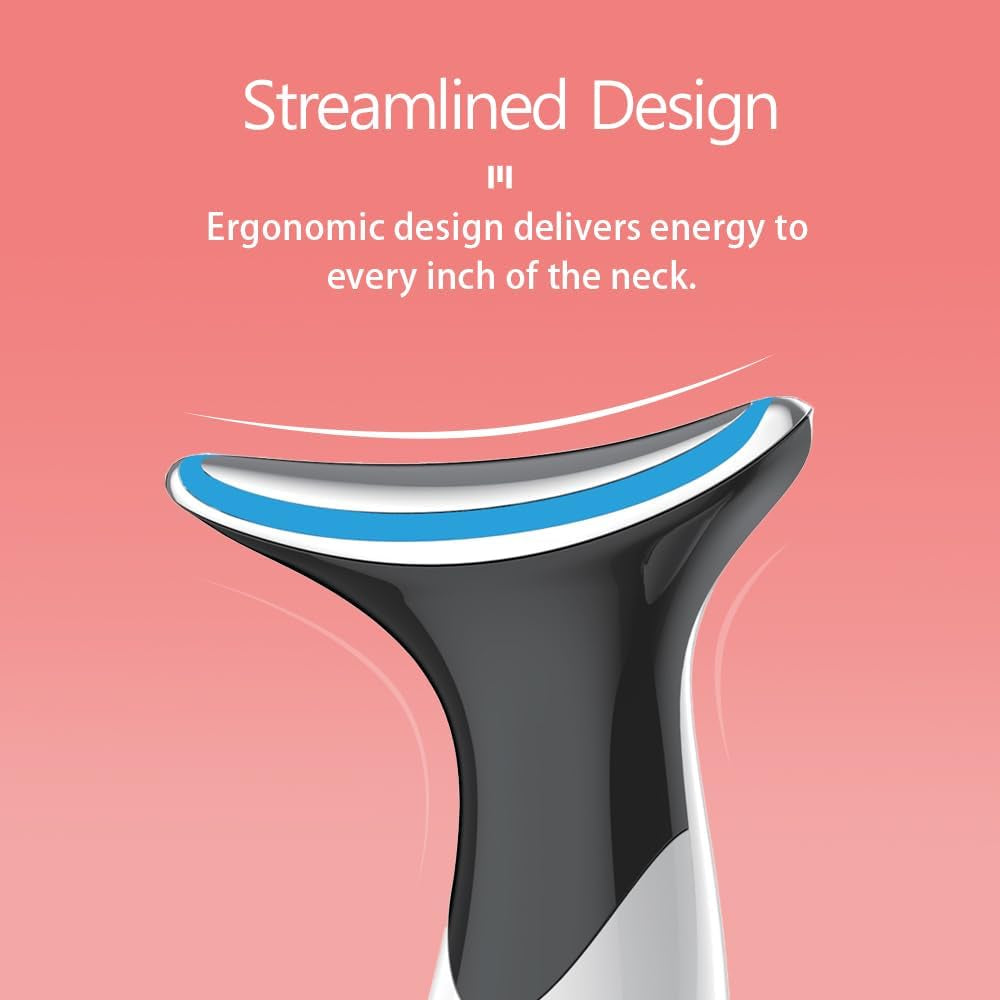 Neck Face Massager,3 Colour Modes and Vibration Skin Care Beauty Device,Face, Eye, Neck Skin Care Tools