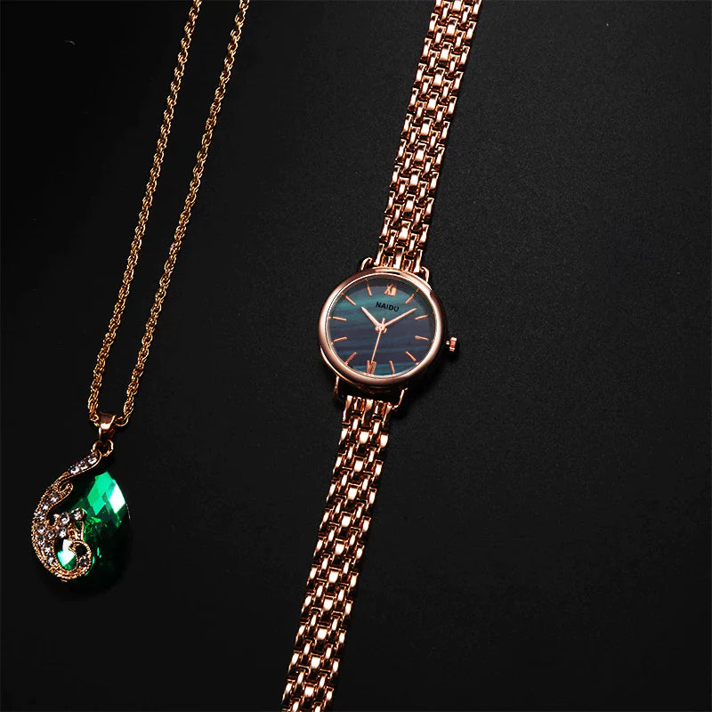 Women Watches New NAIDU Rose Gold Silver Ladies Bracelet Watch Womens Quartz Dress Wristwatch Feminino Reloj Mujer Kol Saati
