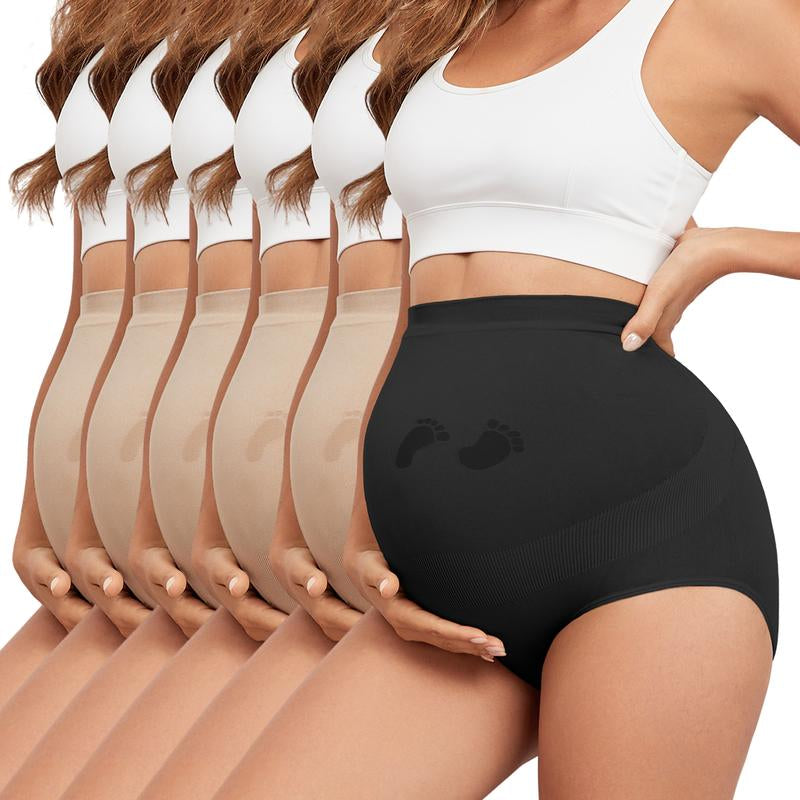 Y25D Maternity Underwear Seamless High Waisted Maternity Panties Belly Support over Bump Maternity Panties That Don' T Dig in Maternity Underwear for All Trimester Maternity Pants under Maternity Jeans