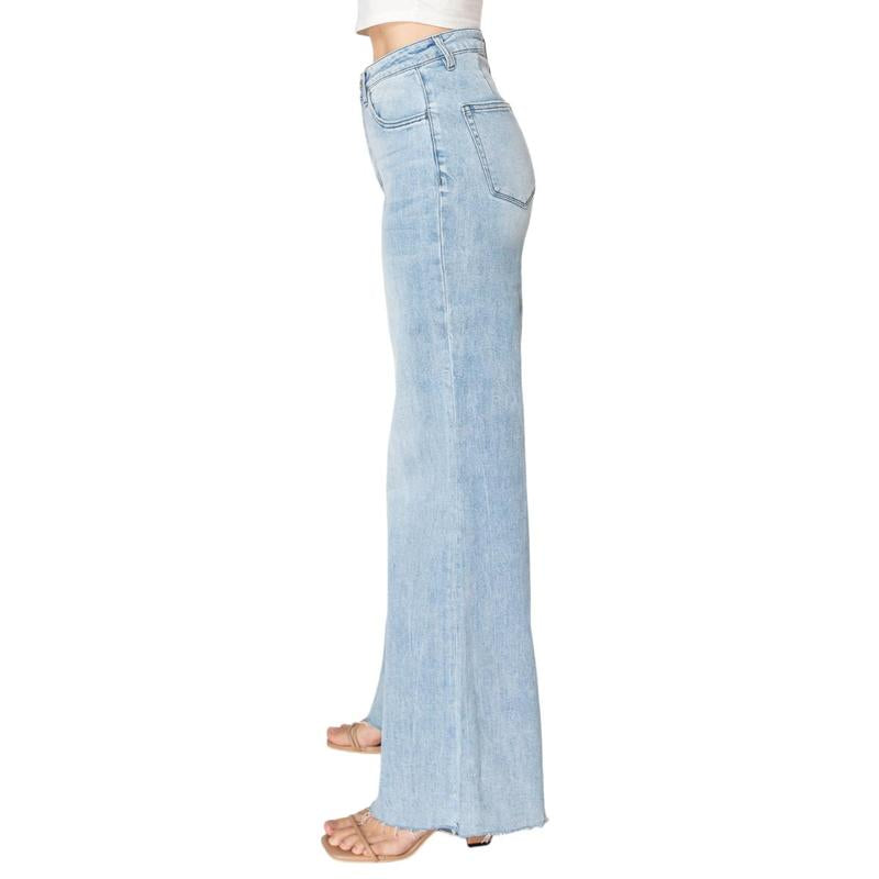 High Waisted Wide Leg Jeans for Women Basic Straight Denim Pants Underwear Trouser Lady Streetwear 8101