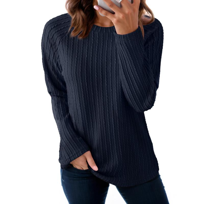 Dokotoo Womens Tops Long Sleeve Lightweight Shirts 2025 Fall Fashion Clothing Trendy Tops Crewneck Knit Basic Tee