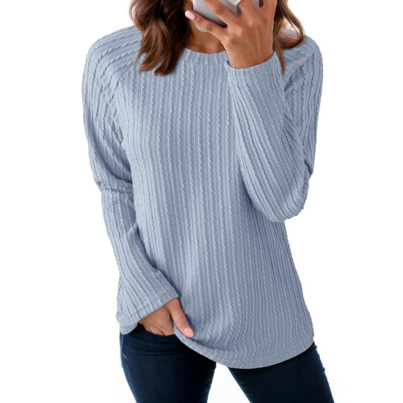 Dokotoo Womens Tops Long Sleeve Lightweight Shirts 2025 Fall Fashion Clothing Trendy Tops Crewneck Knit Basic Tee
