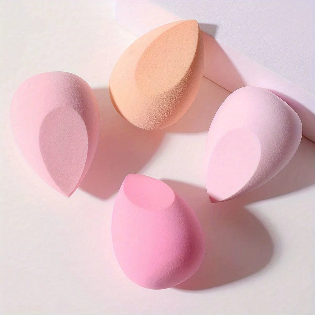 4 Cosmetic Sponge Sets, Cosmetic Egg, Dry and Wet, Cosmetic Sponge for Liquid Foundation, Honey Powder and Foundation Make-Up