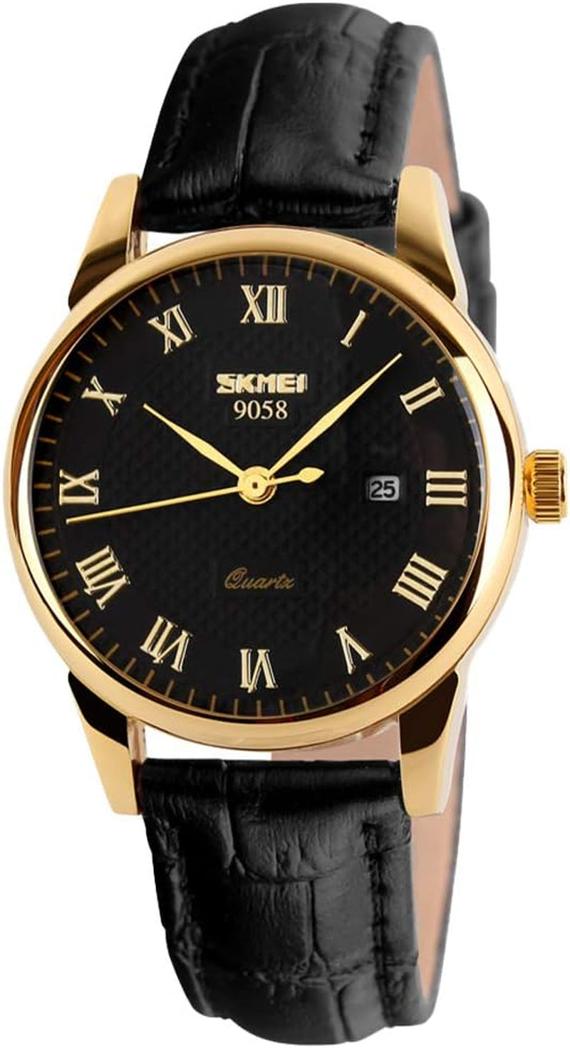 Women'S Watches for Ladies Female Black Leather Band Waterproof Fashion Casual Simple Dress Quartz Analog Day Date Calendar Business Light Wrist Watch Wife Girls Gifts