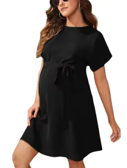 Maternity Bat Sleeve Girdle Dress