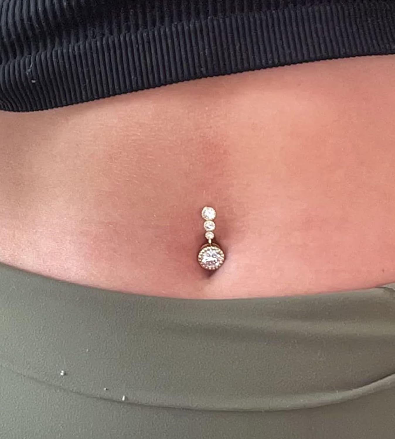 Silver Gold Belly Button Ring for Women Clicker Hoop Belly Rings Opal Navel Piercing Jewelry Dangle Hypoallergenic Surgical Steel Dainty Dangling Navel Rings for Women