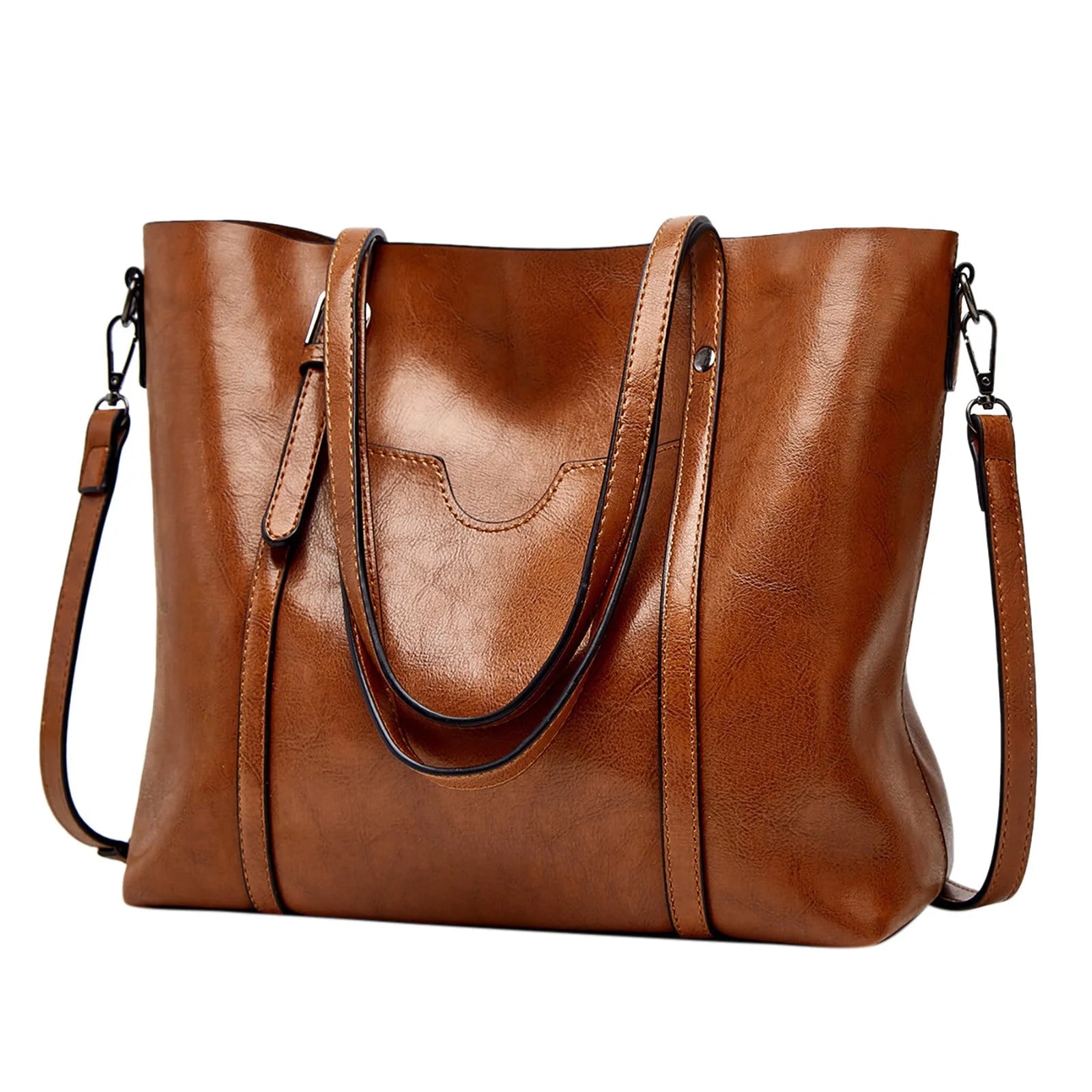 Work Satchel Vegan Leather Shoulder Bags Teacher Tote Bag Handbags for Women Large Designer Ladies Bag Pocket Purse Leather