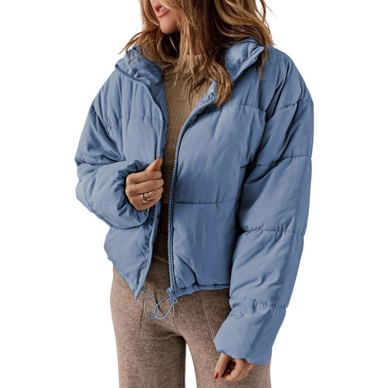 Dokotoo Womens Winter Quilted Jackets Long Sleeve Full Zip Puffer Jacket Coats with Pockets