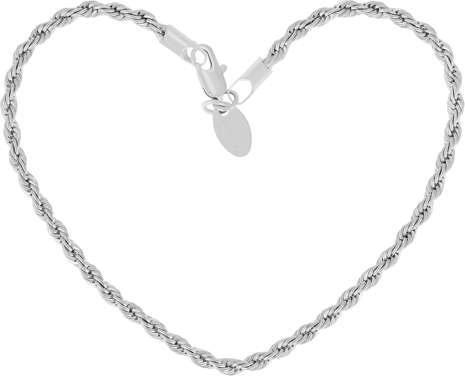 3Mm Rope Chain Bracelet 24K Real Gold Plated for Women and Men 7" 8" and 9"
