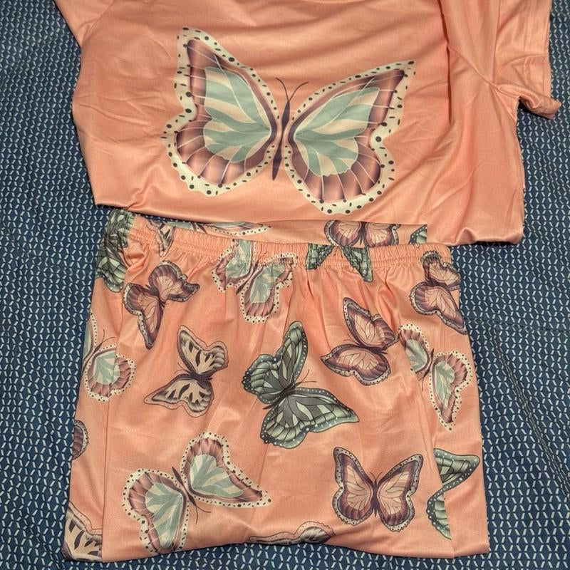 Colorful Butterfly Pajamas for Women, Loungewear Nightwear