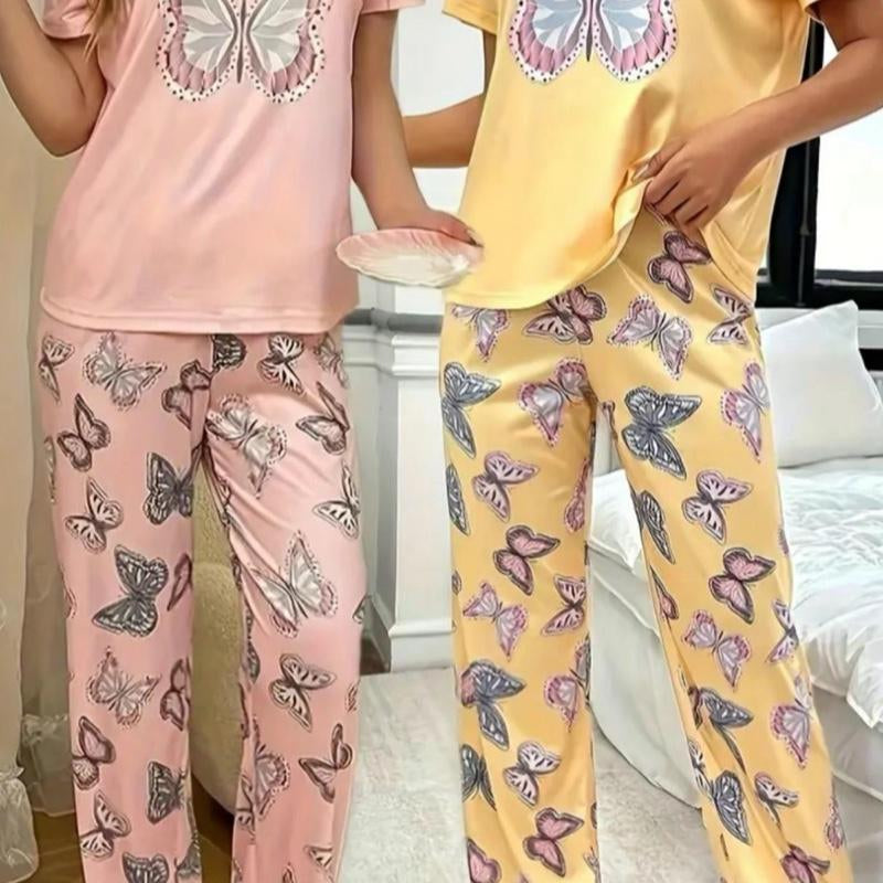 Colorful Butterfly Pajamas for Women, Loungewear Nightwear