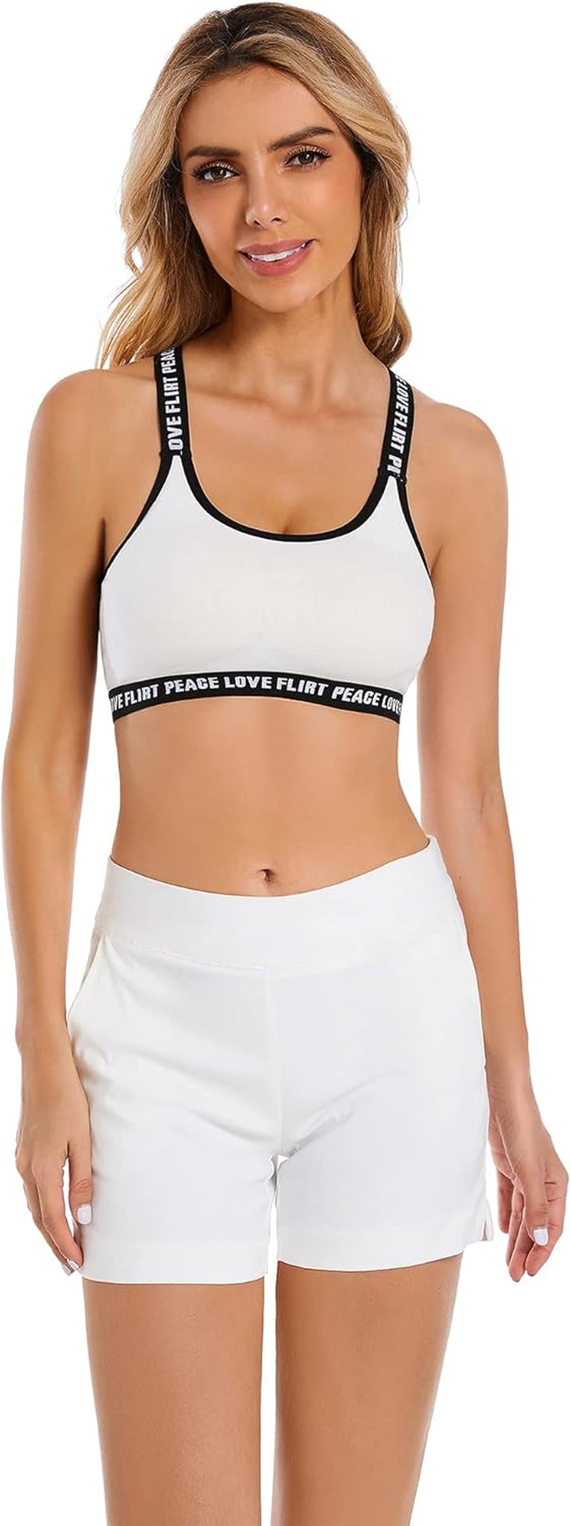 Women'S Chino Shorts - 4" Inseam, High Waisted, Elastic, Summer Casual Shorts with 2 Front Pockets