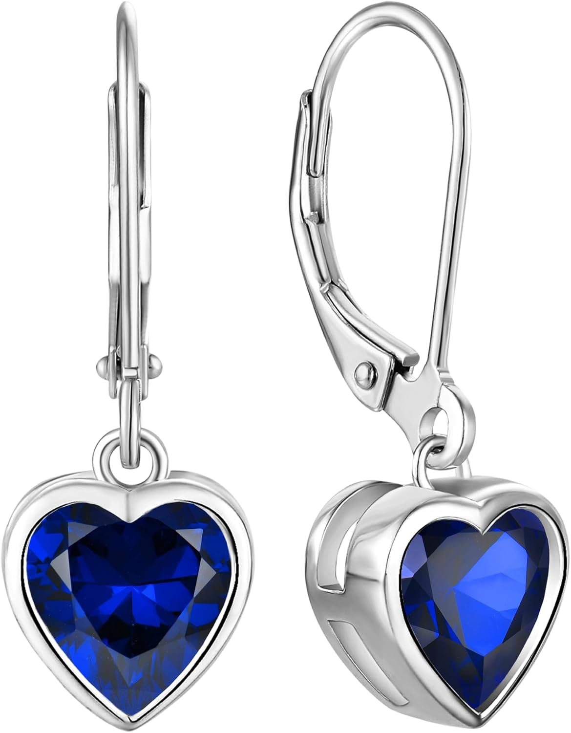 925 Sterling Silver Solitaire Teardrop Dangle Drop Earrings Pear/Heart/Round Cut Birthstone Leverback Earrings Jewelry for Women