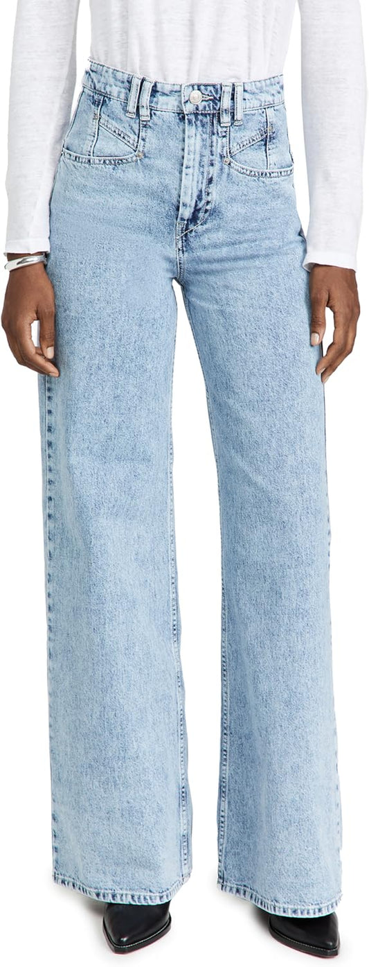 Women Loose Boyfriends Jeans High Waist Baggy Denim Wide Leg Straight Trousers