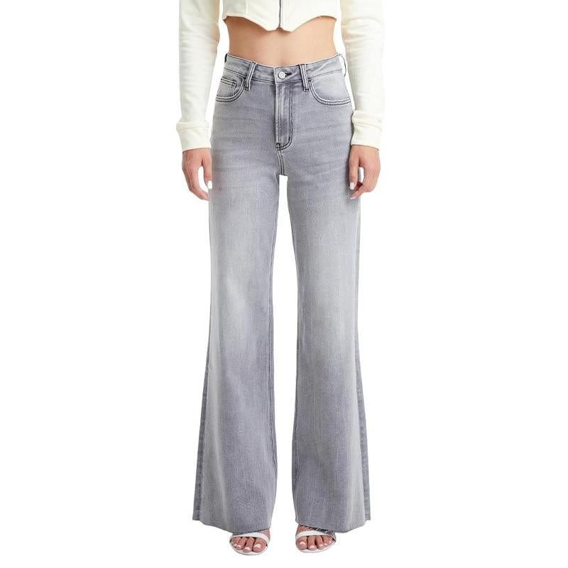 High Waisted Wide Leg Jeans for Women Basic Straight Denim Pants Underwear Trouser Lady Streetwear 8101