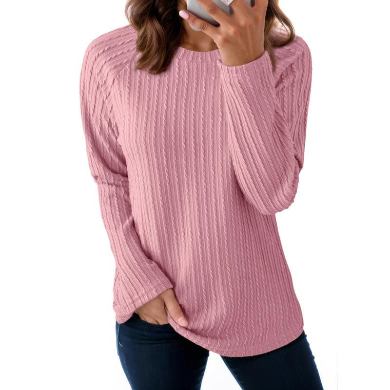 Dokotoo Womens Tops Long Sleeve Lightweight Shirts 2025 Fall Fashion Clothing Trendy Tops Crewneck Knit Basic Tee