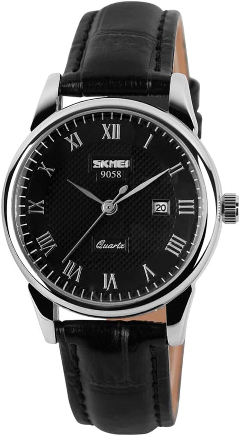 Women'S Watches for Ladies Female Black Leather Band Waterproof Fashion Casual Simple Dress Quartz Analog Day Date Calendar Business Light Wrist Watch Wife Girls Gifts