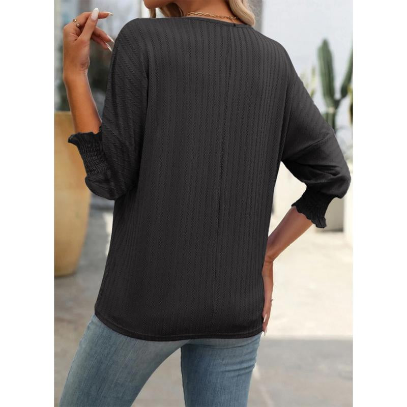 Dokotoo Tops for Women Casual Loose V Neck Tshirt Shirts for Women Summer Basic Solid 3/4 Sleeve Blouses Womens Top 2025 Fashion Trendy Short Sleeve Shirt Tees