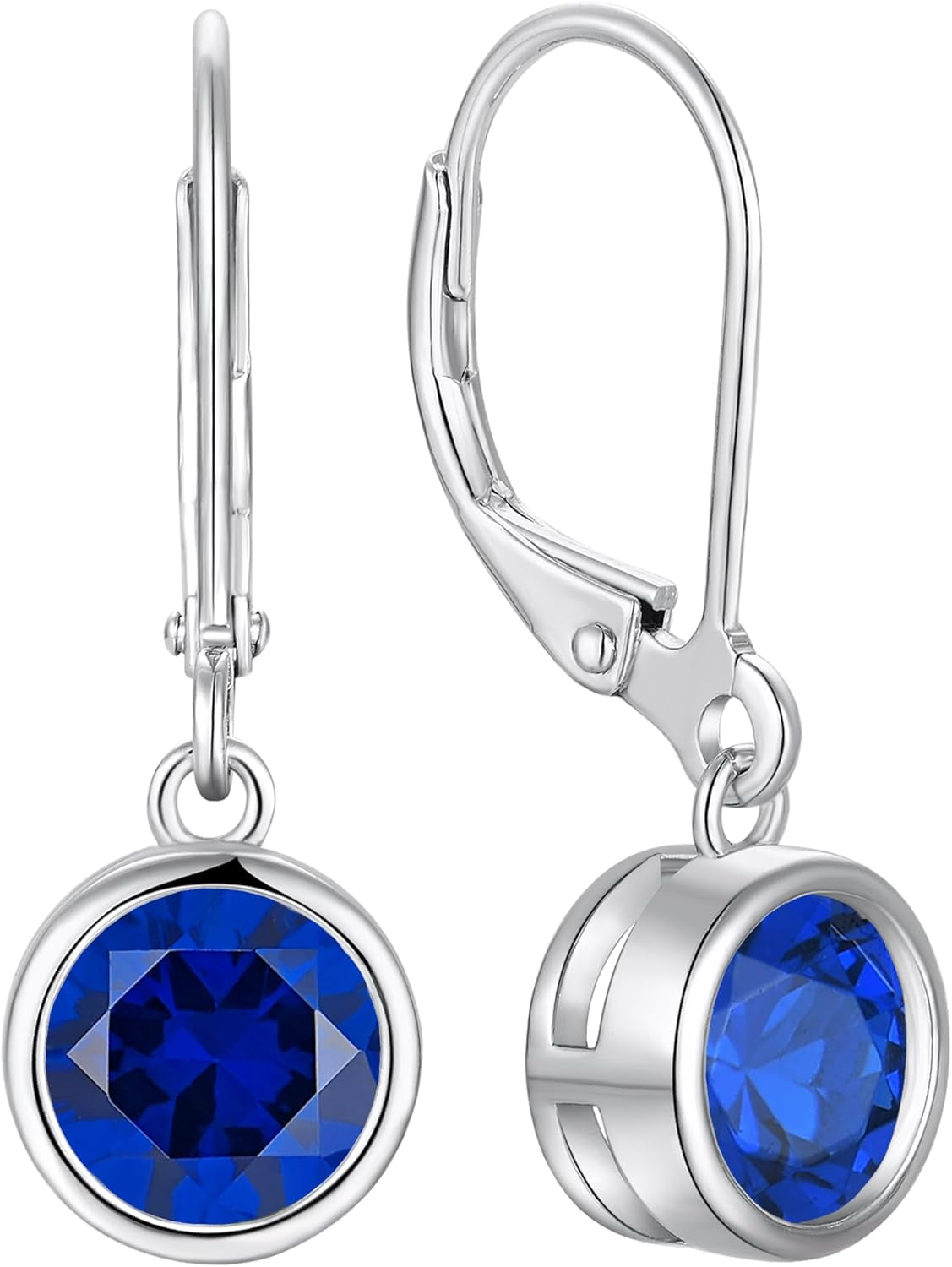 925 Sterling Silver Solitaire Teardrop Dangle Drop Earrings Pear/Heart/Round Cut Birthstone Leverback Earrings Jewelry for Women
