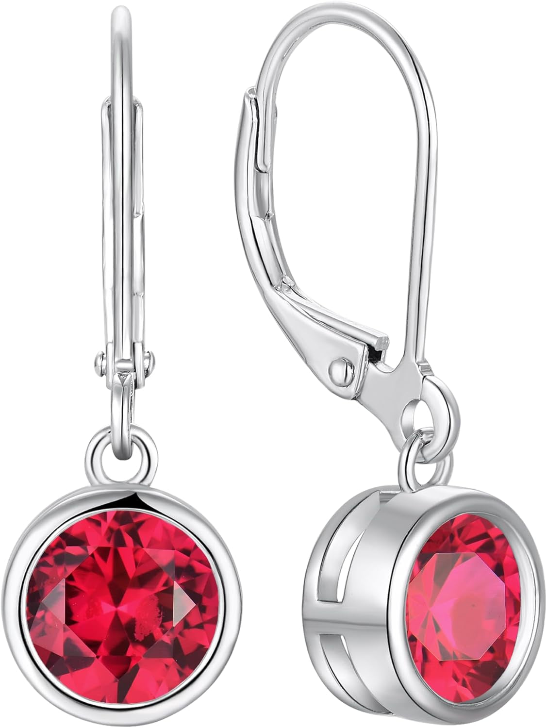 925 Sterling Silver Solitaire Teardrop Dangle Drop Earrings Pear/Heart/Round Cut Birthstone Leverback Earrings Jewelry for Women