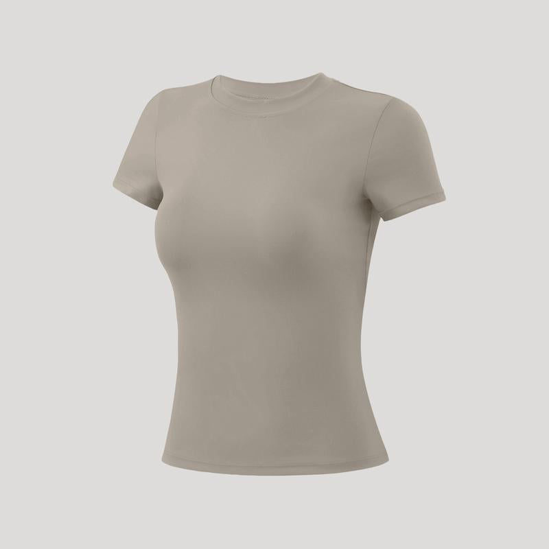 Timeoff 5 - Piece Solid Sports Tee Set , round Neck, Slim & Stretchy , Ideal for Yoga, Gym , Workouts – Women’S Athletic Wear