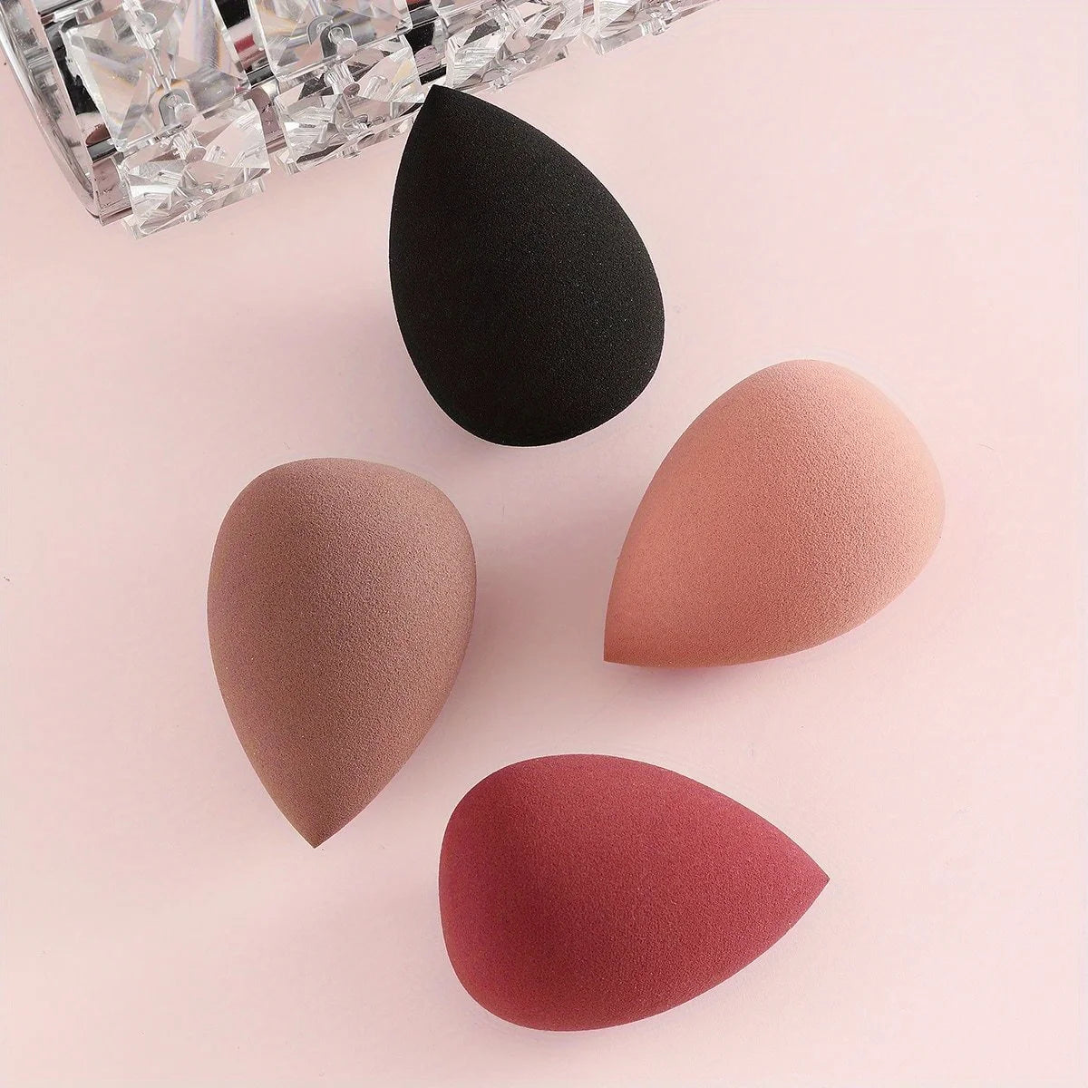 4 Cosmetic Sponge Sets, Cosmetic Egg, Dry and Wet, Cosmetic Sponge for Liquid Foundation, Honey Powder and Foundation Make-Up