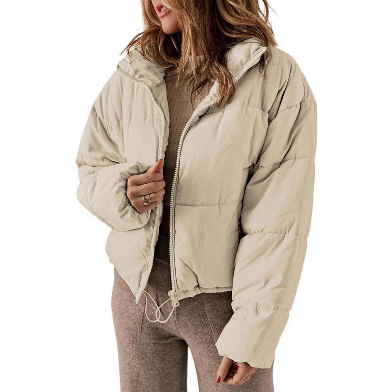 Dokotoo Womens Winter Quilted Jackets Long Sleeve Full Zip Puffer Jacket Coats with Pockets