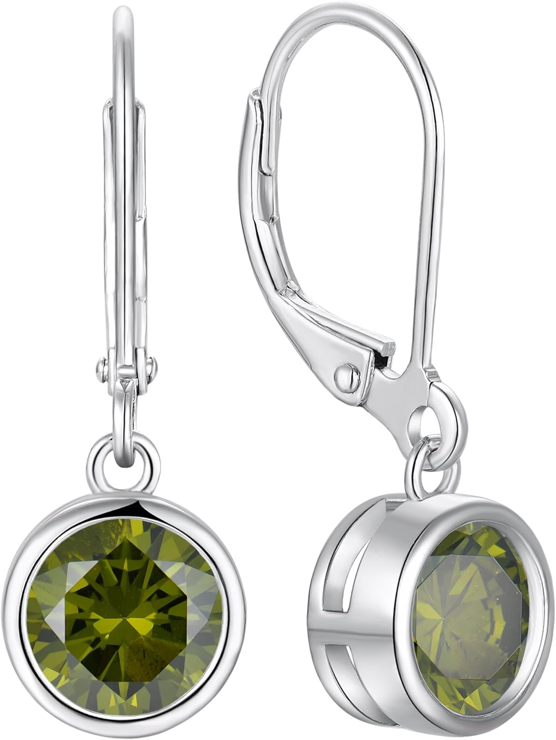 925 Sterling Silver Solitaire Teardrop Dangle Drop Earrings Pear/Heart/Round Cut Birthstone Leverback Earrings Jewelry for Women