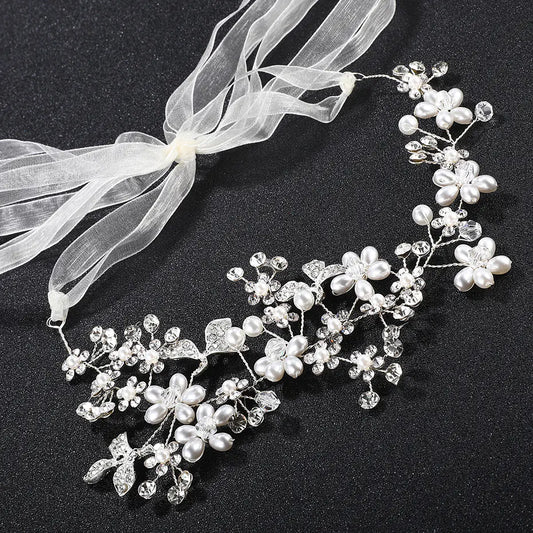 New Bride Hair Accessories, Handmade Pearl Headband