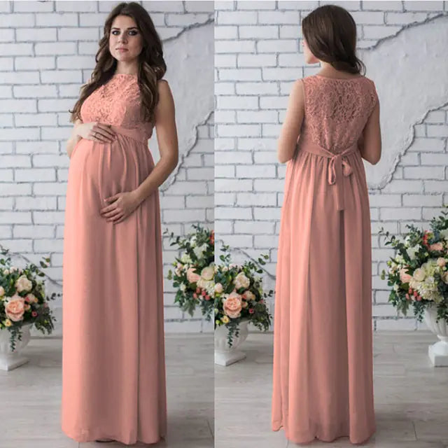 Lace Sleeveless Maternity Dress for Expecting Mothers