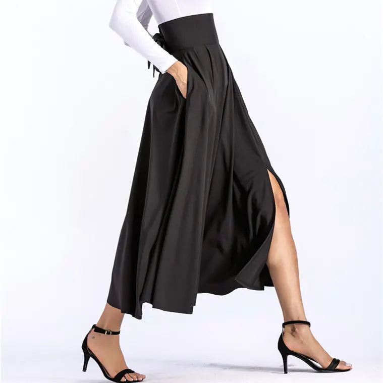 Long A-Line Skirt with Bow - Fashionable Maxi Skirt