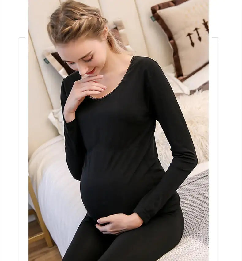 Seamless Thermal Underwear Set for Pregnant Women