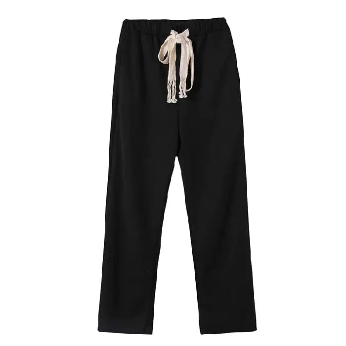 Braided Drawstring Casual Trousers for Women
