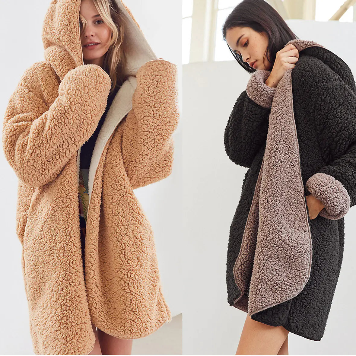 Double-Sided Terry Coat for Women