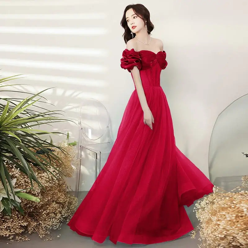 Off Shoulder French Evening Dress for Women