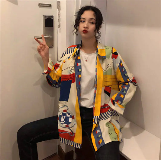 Vintage French Style Long Sleeve Shirt for Women