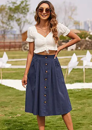 Casual Button Skirt for Women