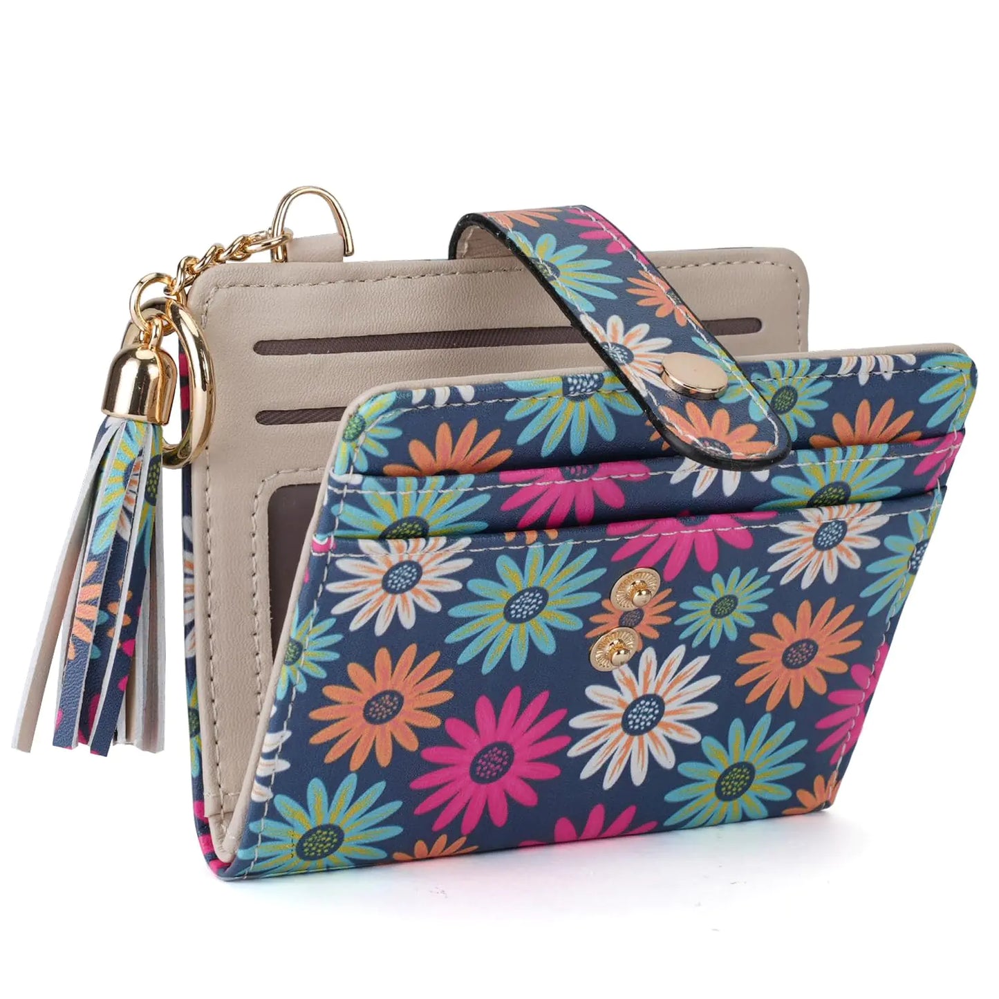 APHISON Women RFID Slim Bifold Wallet Card Holder with Zipper Coin Purse Ultra-Thin Compact Wallet with ID Window Minimalist Red