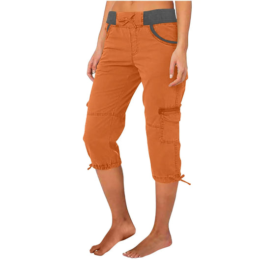 cllios Capri Pants for Women Tactical Pants Wide Leg Cargo Pants Stretch Jean Cargo Pants Women High Waisted Cargo Pants with Pockets Military Pants Short Capri Pants
