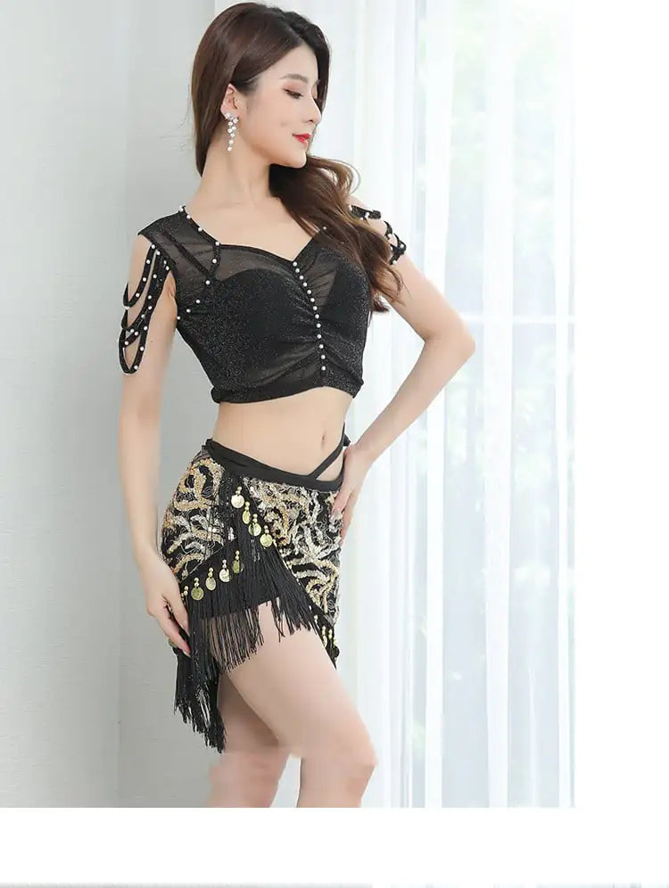 Sequin Lace-up Performance Waist Scarf for Women