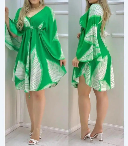 Leaf Print Dress for Women