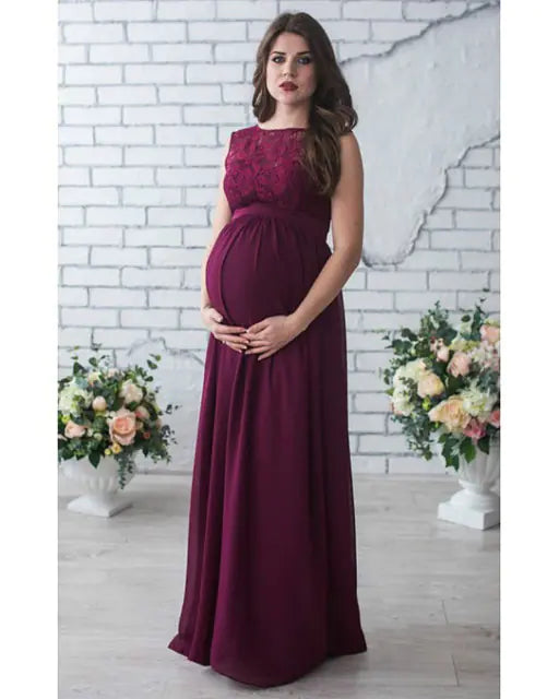 Lace Sleeveless Maternity Dress for Expecting Mothers