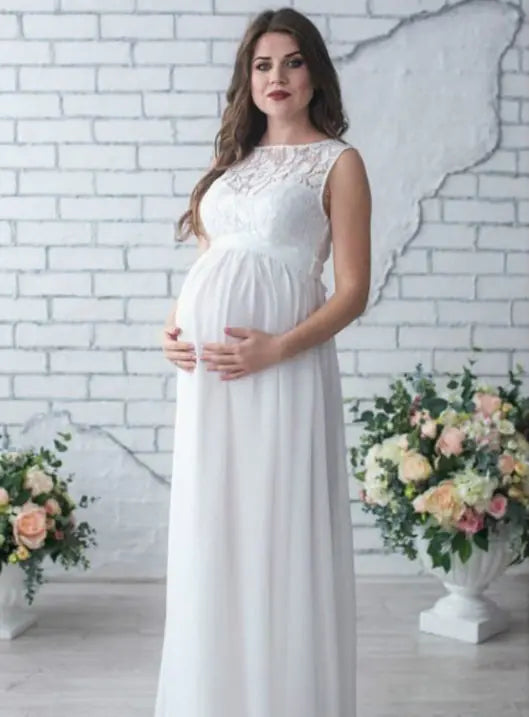 Lace Sleeveless Maternity Dress for Expecting Mothers